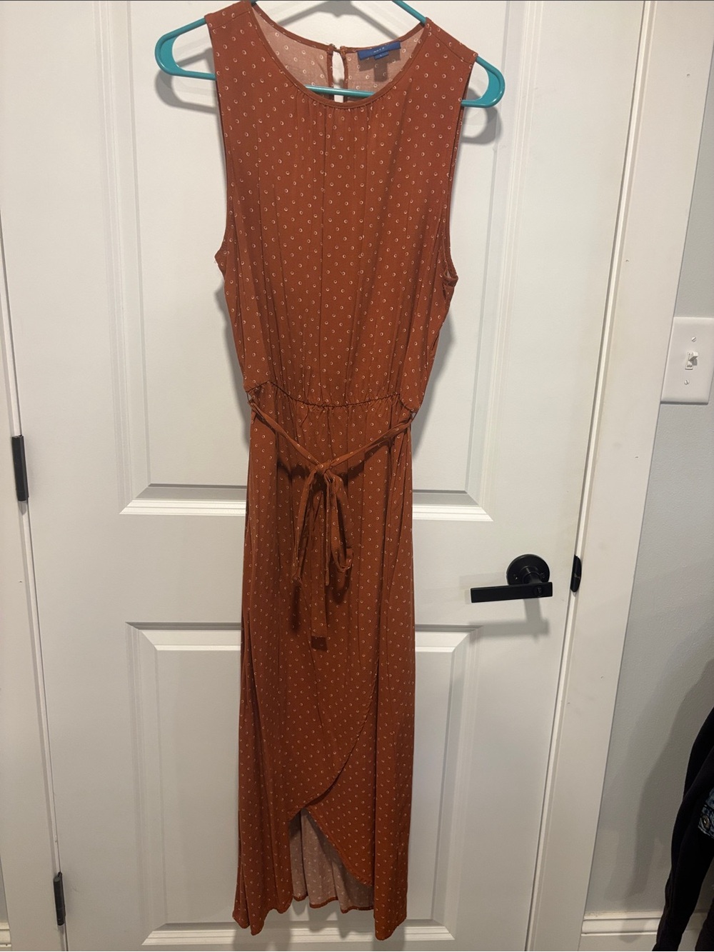 Apt. 9 Rust Sleeveless Midi Dress with Tie Waist